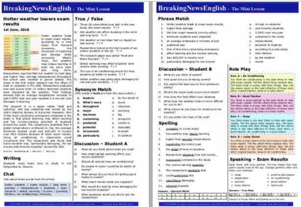 A 2-Page Mini-Lesson - Exam Results